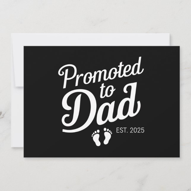 Promoted To Dad EST 2025 Funny Soon To Be Dad Invitation (Front)