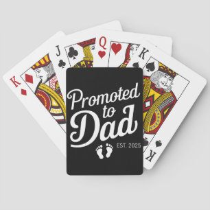 Promoted To Dad EST 2025 Funny Soon To Be Dad Playing Cards
