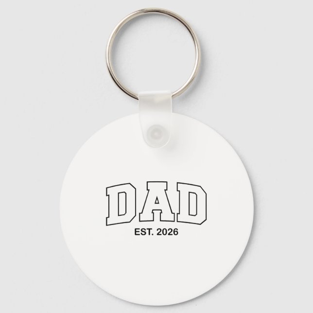 Promoted To Dad Est 2026 Daddy  Keychain (Front)