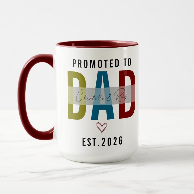 Promoted to Dad Personalized Photo | First Father Mug (Left)