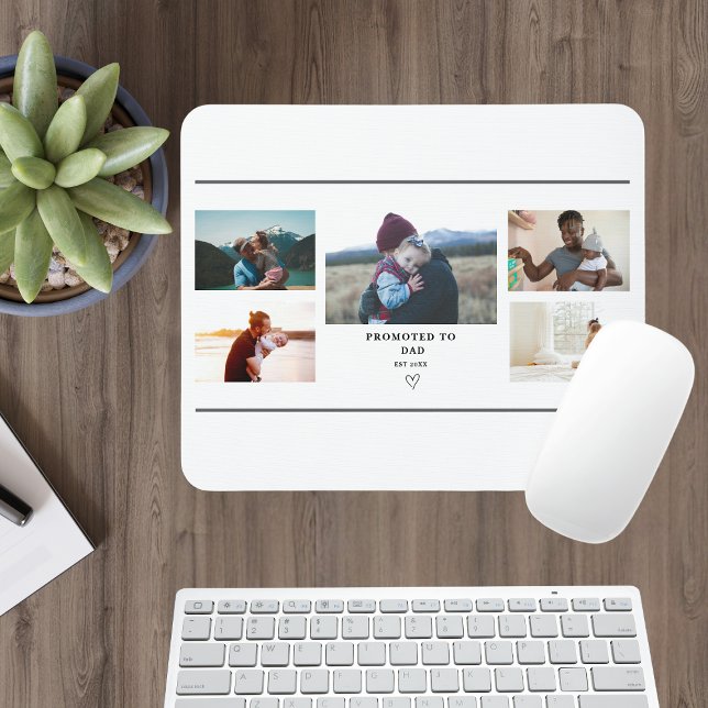 Promoted to Dad Photo Collage – Personalized  Mouse Pad (Creator Uploaded)