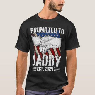 Promoted To Daddy 2024 For New Daddy Patriotic T-Shirt