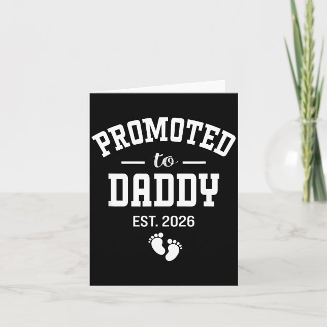 Promoted To Daddy 2026 First Time Dad Men  Card (Front)