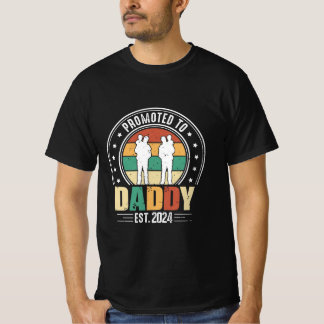 Promoted To Daddy Again est 2024 Pregnancy T-Shirt