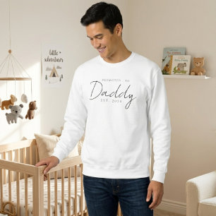 Promoted To Daddy Cozy Family Script Design Sweatshirt