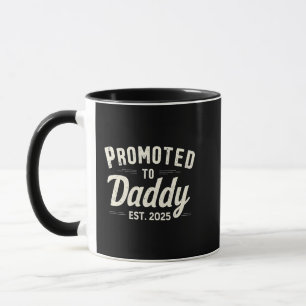 Promoted to Daddy Est. 2025 Dad to Be Fathers Day Mug