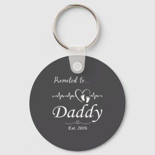 Promoted To Daddy Est 2026 Baby Announcement  Keychain