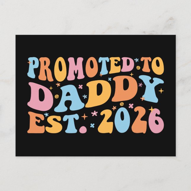 Promoted To Daddy Est. 2026 III Postcard (Front)