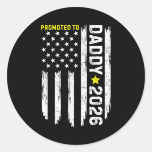 Promoted To Daddy Est 2026 Soon To Be Dad New Fath Classic Round Sticker