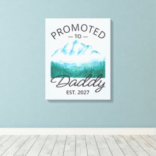 Promoted To Daddy Est 2027 New Dad Announcement VI Canvas Print