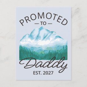 Promoted To Daddy Est 2027 New Dad Announcement VI Postcard
