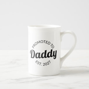 Promoted To Daddy Est 2027 New Dad Baby Shower I Bone China Mug