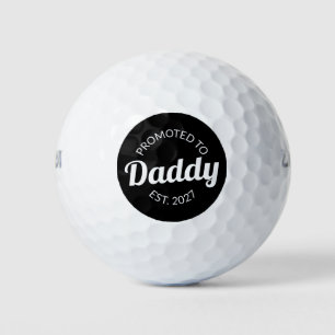 Promoted To Daddy Est 2027 New Dad Baby Shower I Golf Balls