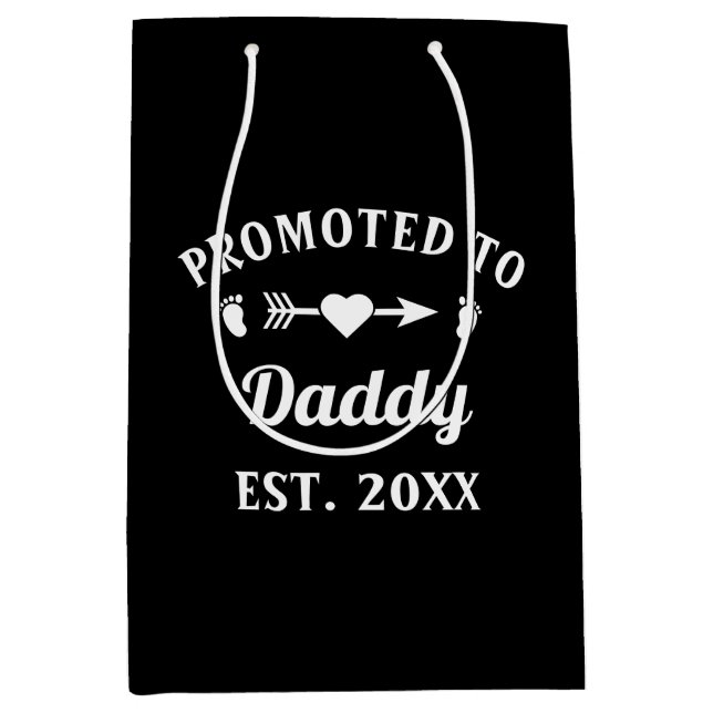Promoted To Daddy Fatherhood Father's Day Medium Gift Bag (Front)