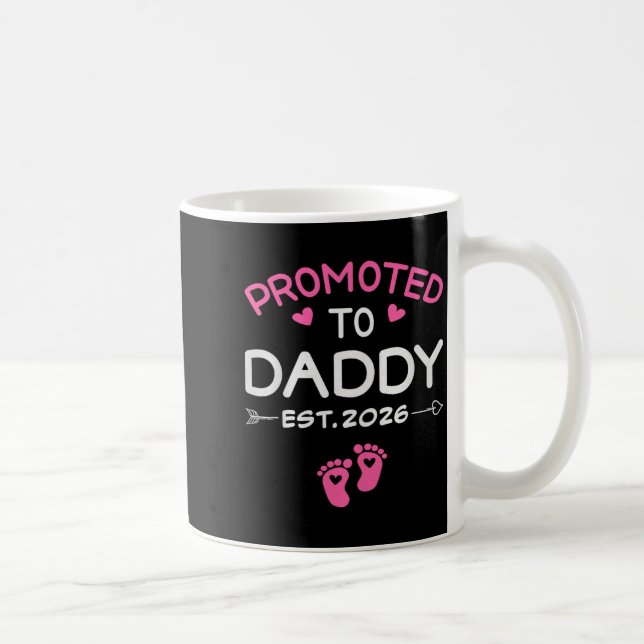 Promoted To Daddy It's A Girl Est 2026 New Dad Fir Coffee Mug (Right)