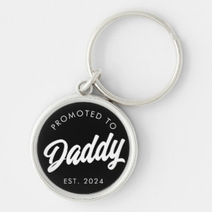 Promoted to Daddy New Dad Gift Fathers Day Keychain
