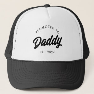 Promoted to Daddy New Dad Gift Fathers Day Trucker Hat