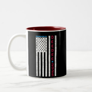 Promoted To DEE-DEE Daddy First Time Dad Patriotic Two-Tone Coffee Mug