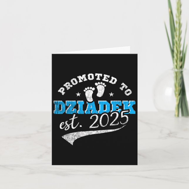 Promoted To Dziadek Est 2025 Proud New Grandpa Vin Card (Front)