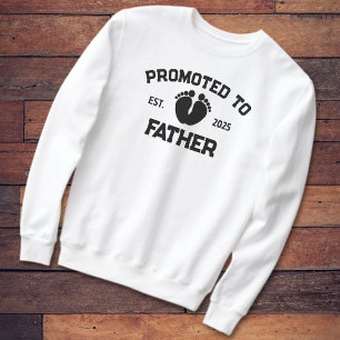 Promoted To Father 2025 Baby Footprints  Sweatshirt