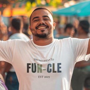 Promoted to FUN-CLE EST 2025   Funny New Uncle  T-Shirt