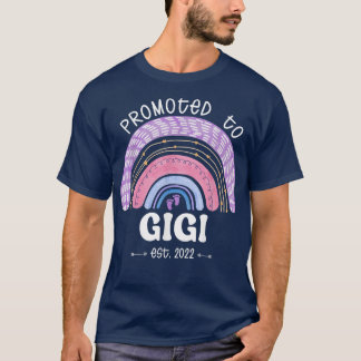 Promoted to Gigi Est 2022 Women Rainbow Decoration T-Shirt