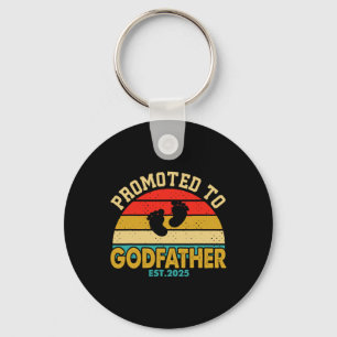 Promoted To Godfather 2025 Vintage Shirt New Fathe Keychain