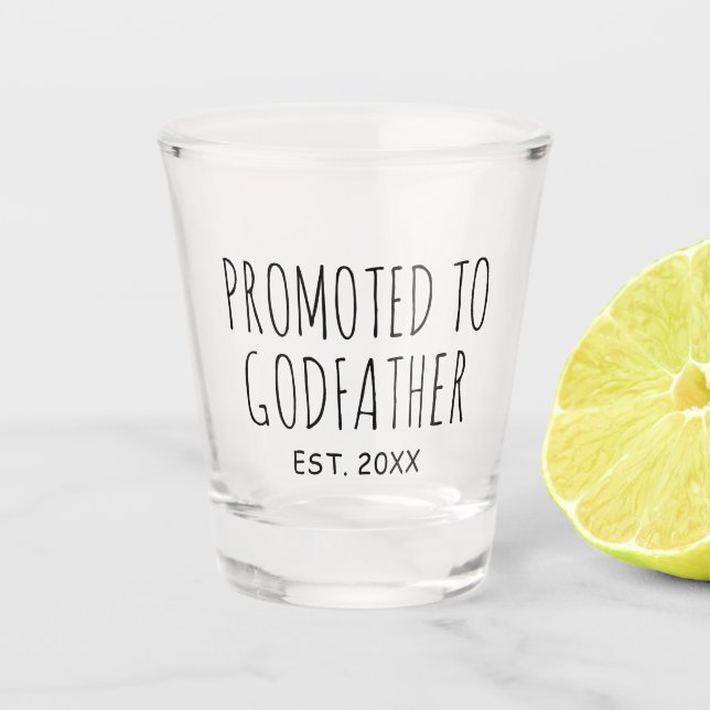 Promoted To Godfather | New Baby Gift Shot Glass (Front)