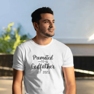 Promoted to Godfather Typography Custom Year T-Shirt
