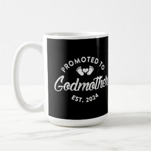 Promoted To Godmother Est 2024 Funny New Aunt Gift Coffee Mug