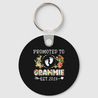 Promoted to grammie 2026 flower first time grandma keychain