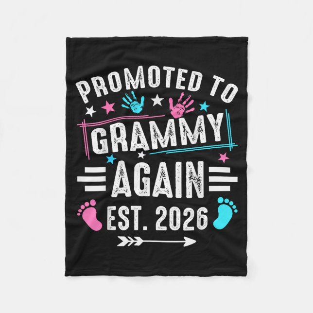 Promoted To Grammy Again Est 2026  Fleece Blanket (Front)