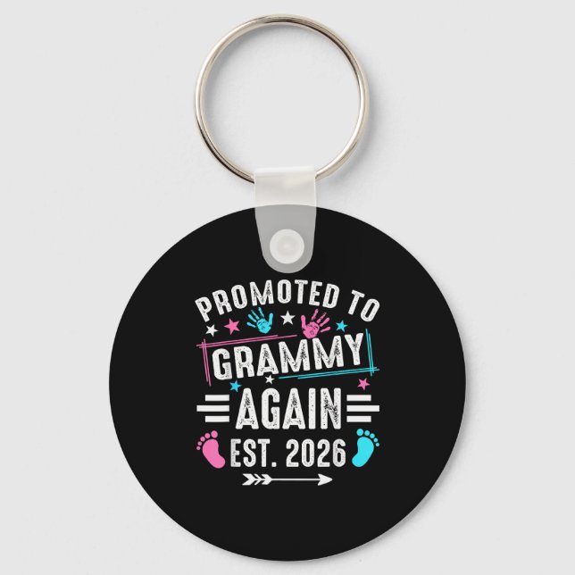 Promoted To Grammy Again Est 2026  Keychain (Front)