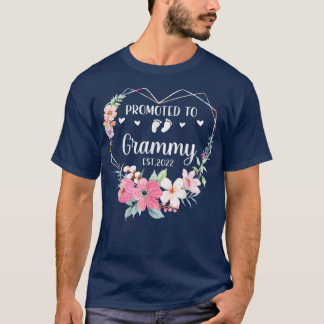 Promoted To Grammy Est 2022 Women Floral First Tim T-Shirt