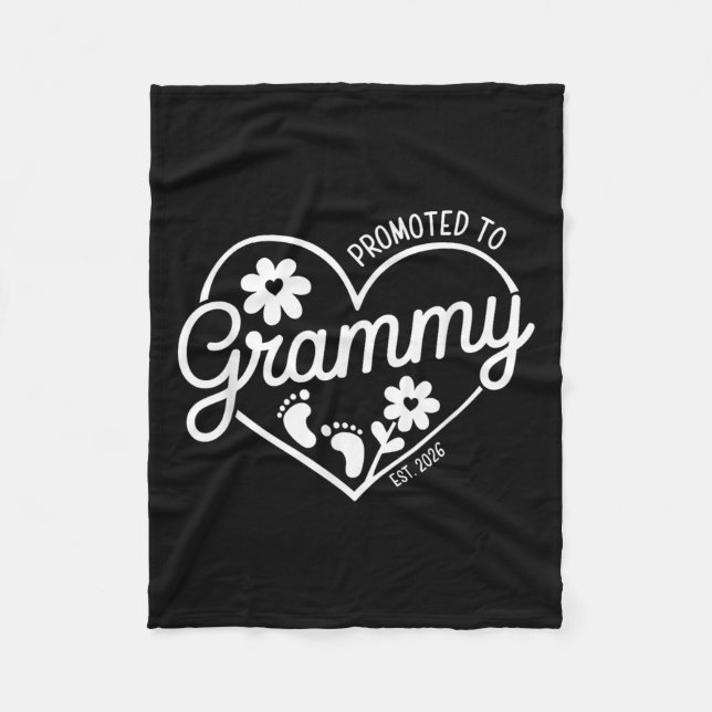 Promoted To Grammy Est. 2026 Grandma, New Baby Ann Fleece Blanket (Front)