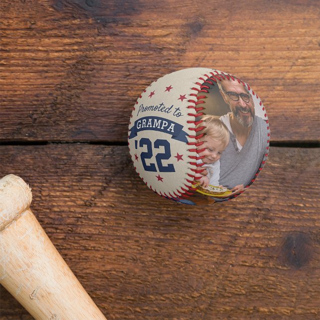 Promoted to Grampa | New Grandfather Photo Baseball (Creator Uploaded)