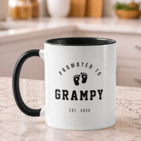 Promoted to Grampy Mug New Grandpa Gift
