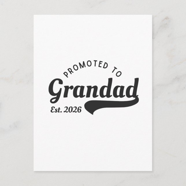Promoted to Grandad 2026 Postcard (Front)
