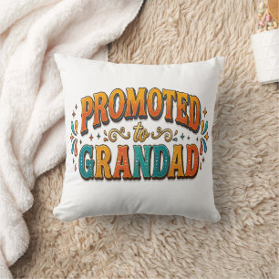 Promoted to Grandad Announcement Throw Pillow