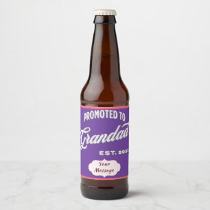 Promoted To Grandad Est. 2023 For New Grandfather Beer Bottle Label