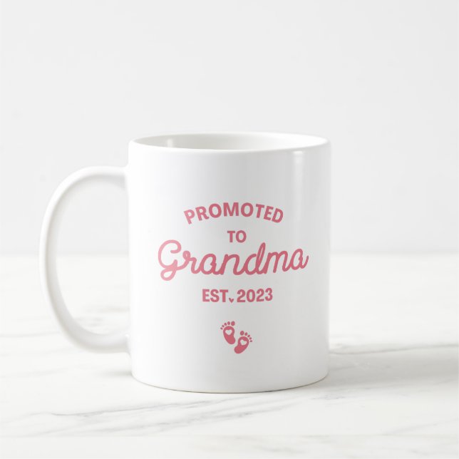 promoted to grandma 2023 first time grandma coffee mug (Left)