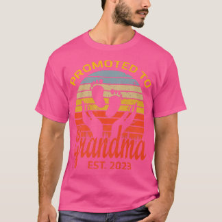 Promoted To Grandma 2023 Vintage Retro Funny Fathe T-Shirt