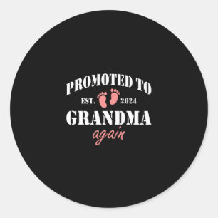 Promoted to grandma 2024 again classic round sticker