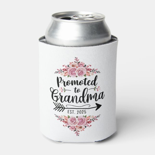 Promoted To Grandma 2025 Pregnancy Announcement Can Cooler (Can Front)