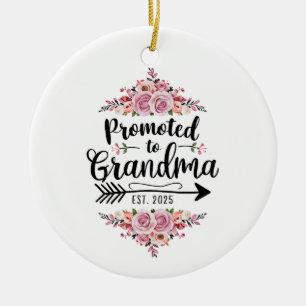 Promoted To Grandma 2025 Pregnancy Announcement Ceramic Ornament
