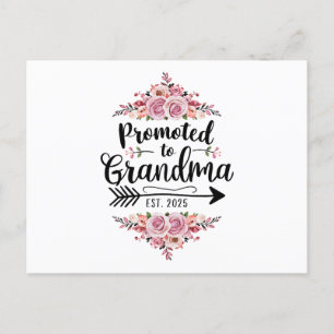 Promoted To Grandma 2025 Pregnancy Announcement Postcard