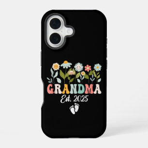 Promoted To Grandma 2025 Pregnancy Floral Grandma iPhone 16 Case