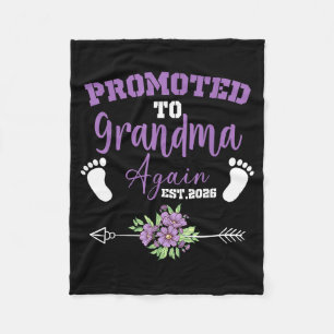 Promoted to grandma 2026 cute flower summer mother fleece blanket
