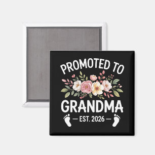 Promoted to Grandma 2026 First Time Nana Floral  Magnet