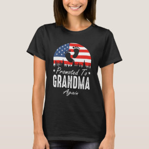 Promoted To Grandma Again 2024 US Flag Father's Da T-Shirt